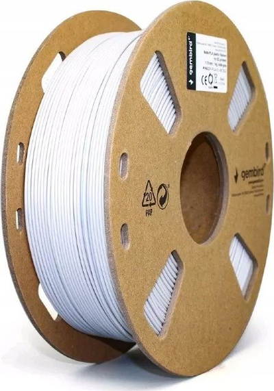 Filament për printer 3D Gembird, 1.75mm, 1kg, i bardhë