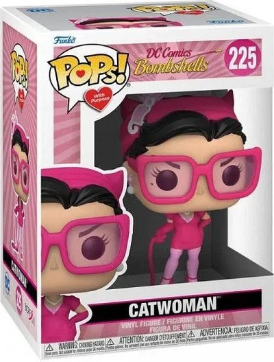 Figurë koleksionuese Funko Pop Heroes Bombshell Catwoman, 12cm, edicion Breast Cancer Awareness, rozë