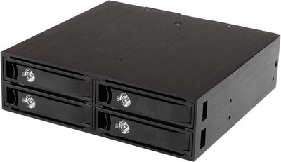 Мобилен рек StarTech 4 Bay Backplane за 2,5\" SATA SAS дискови, црн