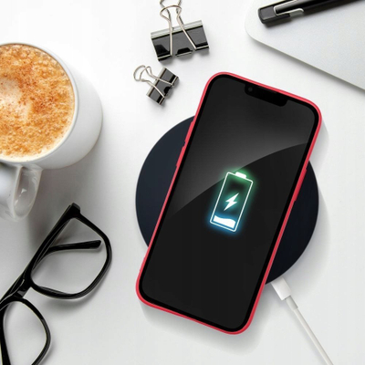 Kapak telefoni Forcell Soft për iPhone 15 Pro, silikon, i kuq