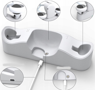 Stacion karikimi JYS JYS-OC003 për Oculus Quest 2, USB Type-C, me bateri AA, i bardhë