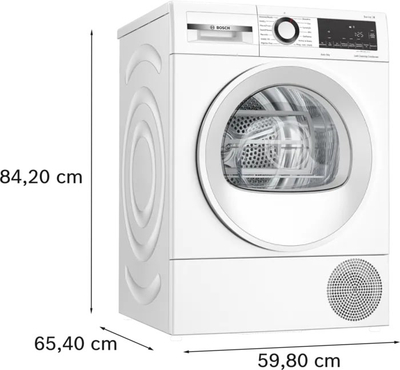 Tharëse rrobash Bosch WQG145APPL, 8kg, me pompë nxehtësie, e bardhë