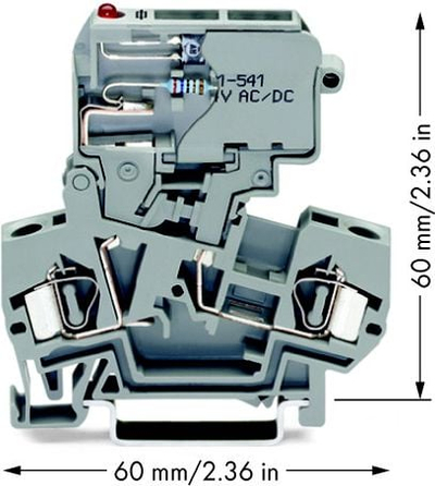 Terminal sigurie me siguresë Wago 281-611/281-541, 4mm², 10A, gri