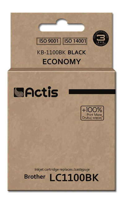 Ngjyrë për printer Actis KB-1100Bk (zëvendësim për Brother LC1100BK/980BK), 28 ml, e zezë