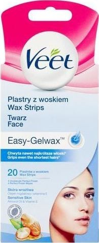 Shirita depilimi për fytyrë Veet Easy Gelwax, 20 copë, për lëkurë të ndjeshme