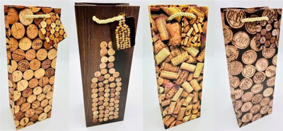 Qese dhurate për shishe W&amp;K Gift Bag KR2936, karton i fortë, dore me litar, me shumë ngjyra