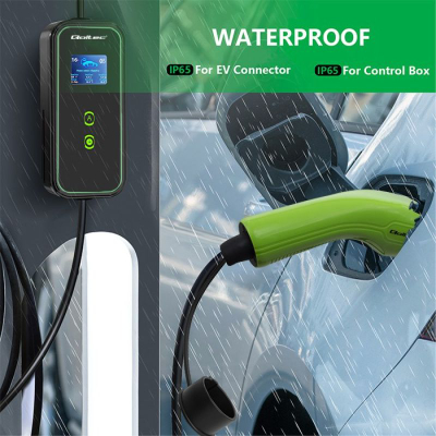Karikues mobil për makina elektrike Qoltec Type 2, 3.5kW, 230V, jeshil