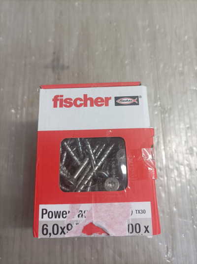 Vida druri Fischer Power-Fast, 6x90 mm, inox A2, 100 copë, ngjyrë argjendt