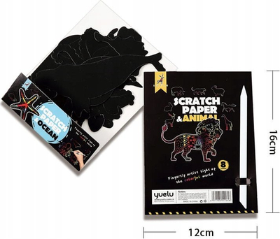 Set kreativ ArtiFly Magic Scratch Card Houses, 8 figura, për kalamaj, i zi