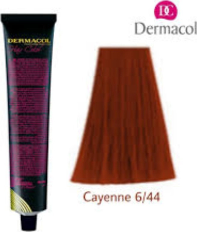 Ngjyrë flokësh Dermacol Professional 6/44 Cayenne, e përherëshme, 60 ml, e kuqe