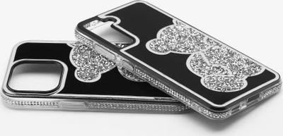 Kallep telefoni Teddy Bear për Samsung A71, me shkëlqim, TPU PU, argjendtë