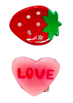 Kapëse flokësh Clipstar Glow Strawberry Fruits, set 2 copë, shumëngjyrëshe