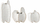 Set vazo Bloomingville Jayce, qeramike, 3 copë, e bardhë