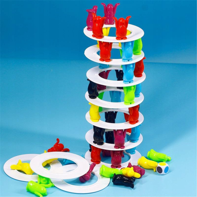 Друштвена игра за маса Pezull Penguins on the Tower, за деца 3+, повеќебојна