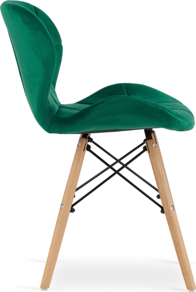 Karrige MUF-ART Elva Velvet, stil modern, këmbë dru ahu, jeshile