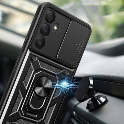 Mbrojtëse telefoni Tech-Protect Camshield Pro për Galaxy S24 FE, unazë 360°, mbrojtje kamere, e zezë