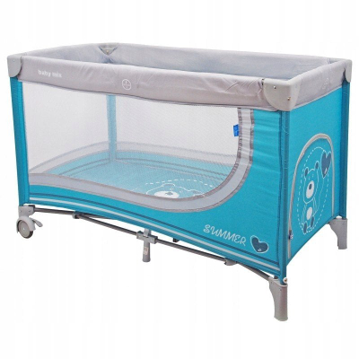Shtrat udhëtimi Baby Mix Blue Bear Travel Bed, 60 cm, blu