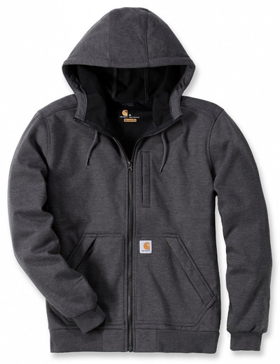 Bluza me kapuç Carhartt Wind Fighter, me zinxhir, gri e errët