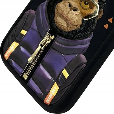Mbështjellës telefoni Nimmy Cool&amp;Cute 2.0 Monkey, për iPhone 16 Pro 6.3", TPU, i zi