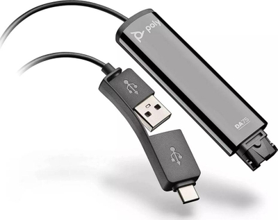 Kabllo për kufje Poly Cord DA75, USB A / C, e zezë