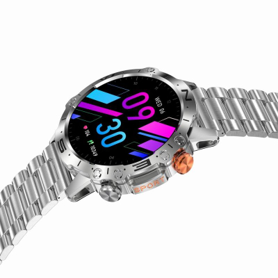 Smartwatch Mski Gravity GT20-2, ekran 1.43" AMOLED, thirrje me Bluetooth, ngjyrë argjendi