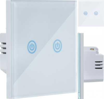 Çelës intelligent drite ART Zigbee 3.0, dy kanale, i bardhë