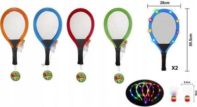 Set raketash lodër me drita LED, 2 raketa, 2 shatllokë, shumëngjyrëshe