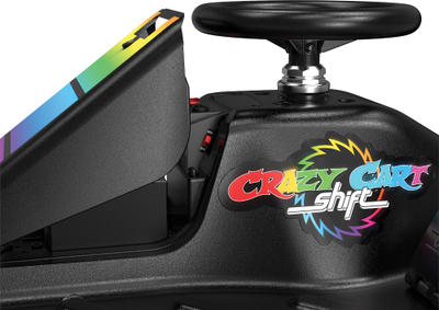 Go kart elektrik Razor Crazy Cart Shift Lightshow, bateri litium, deri 8 mph, rrota me drita, për moshën 6+