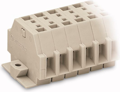 Shirit terminal Wago 262-142, 12 pole, 2 përçues 4mm², gri e hapur