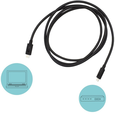 Kabllo i-Tec Thunderbolt 3-class, mbështetje Power Delivery, 100W, USB-C, 1.5m