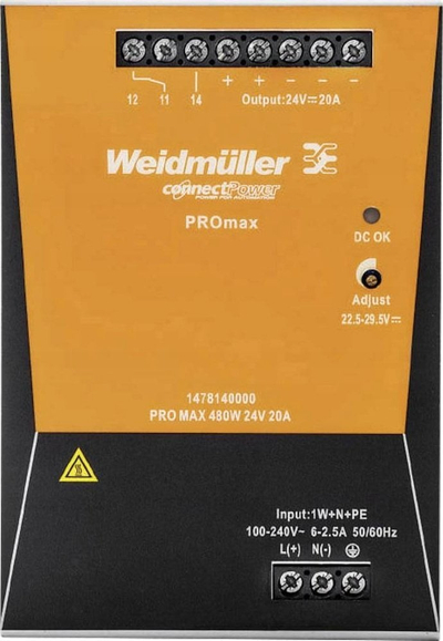 Furnizues energjie Weidmüller PRO MAX 1478140000, 480W, 24V 20A