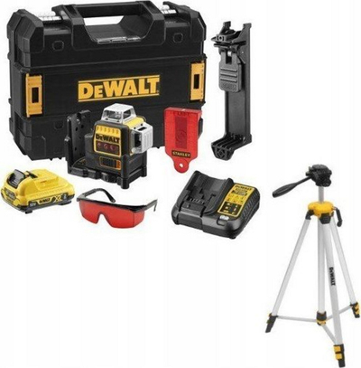 Lazer linear Dewalt, 10.8V, 2.0AH + tripod, i gjelbër
