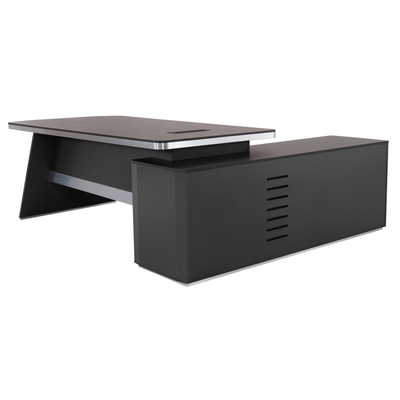 Tavolinë zyre Business Series Professional, kënd majtas, 220x180x76cm, gri wenge