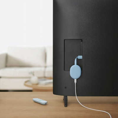 Adapter multimedia Google Chromecast, 4K HDR, Google TV, blu