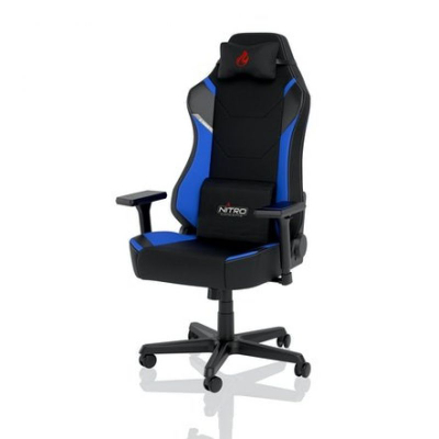 Karrige gaming Nitro Concepts X1000, ergonomike, me jastëk për kokën dhe mesit, e zezë blu