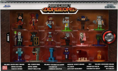 Set figurina metalike Simba Minecraft Dungeons Nano, Multipack Wave 7, 18 copë, shumëngjyrëshe