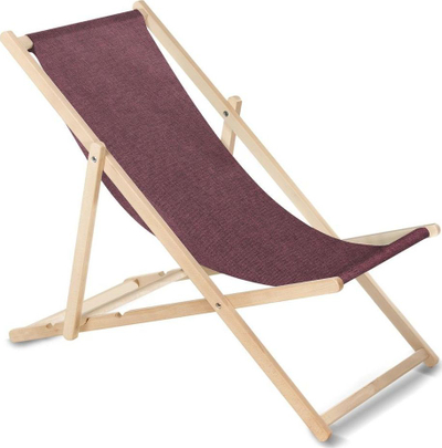 GreenBlue GB183M Класичен лежалник од буково дрво, Melange Burgundy