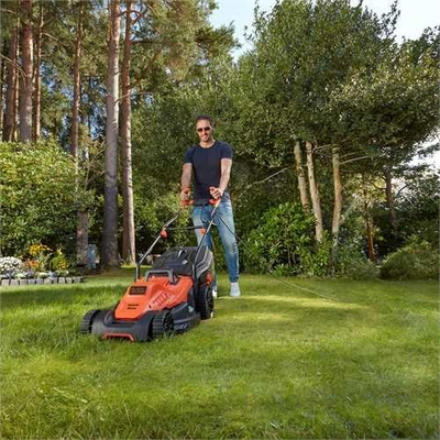 Електрична косилка Black&amp;Decker BEMW471BH-QS, 1600W, 38 cm, портокалова