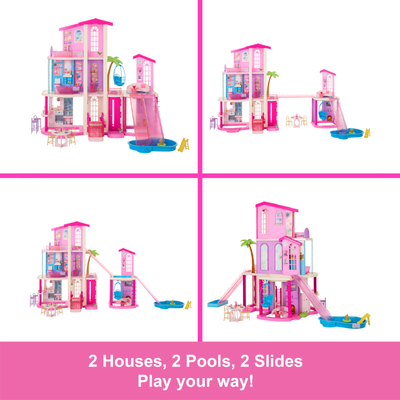 Shtëpi lodër Barbie DreamHouse 2026, 3 kate, 65 aksesorë, rozë
