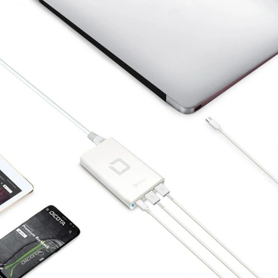 Powerbank Dicota Universal, 40W, USB C dhe 2x USB A, i bardhë