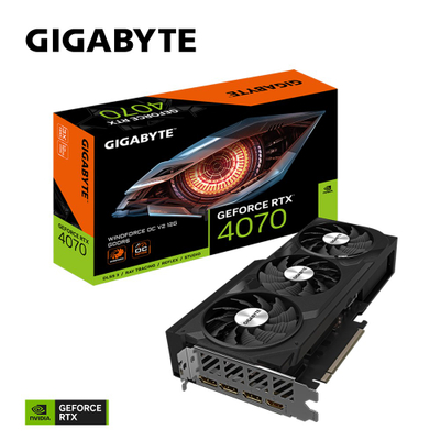 Kartë grafike GIGABYTE GeForce RTX 4070 WINDFORCE OC V2 12G, 12GB GDDR6, PCI-E 4.0