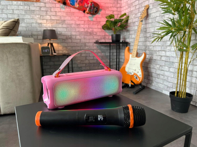 Блутут звучник К алтопарлант N-GEAR Blazooka 703, со микрофон, РГБ осветлување, розов