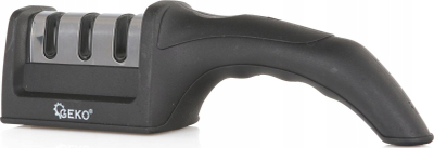 Mprehës thikash üçfazësh Three-Stage Kitchen Knife Sharpener, për thika dhe gërshërë, dorëz ergonomike, i zi