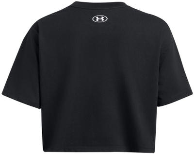 Спортска блуза Under Armour Boxy Crop Logo, кратки ракави, 100% полиестер, црна
