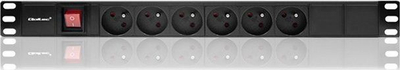 Listel rryme Qoltec Power strip 54470, 1U RACK, 6x French 16A, 2m, e zezë