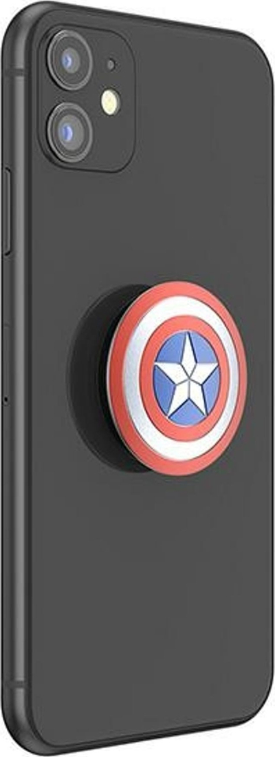 Mbajtës telefoni PopSockets PopGrip Marvel Captain America Shield, enamel, shumëngjyrësh