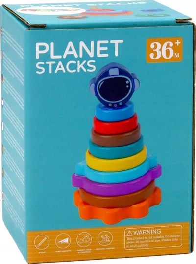 Lodër druri sorter piramidë Leantoys, 10 pjesë, edukative, shumëngjyrëshe