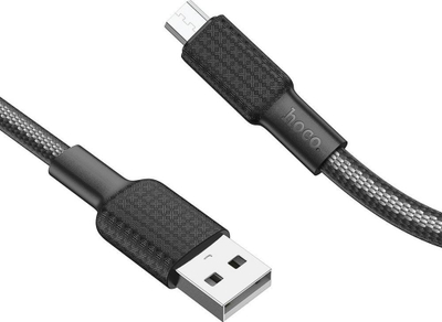 Kabllo USB në Micro USB Hoco Jaeger X69, 2.4A, 1m, e zezë