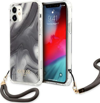 Mbështjellës telefoni Guess GUHCP12SKSMAGR, për iPhone 12 mini 5.4", Marble Collection, gri