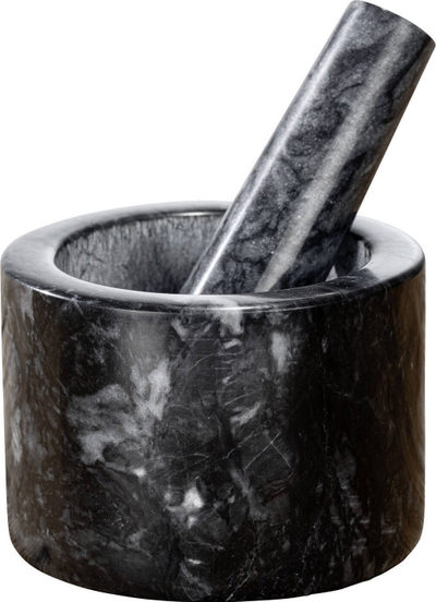 Havan mermeri WENKO Black Outdoor Kitchen, me pistil, i zi mat